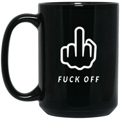 F OFF 15 oz. Black Mug